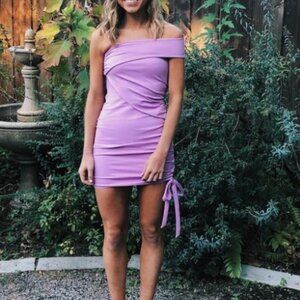 One Shoulder Lovers + Friends Lilac Dress